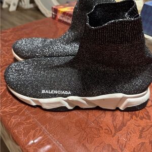 Balenciaga Glittery Black Sock Sneakers